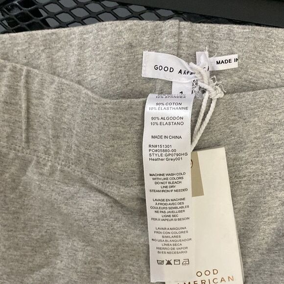 GOOD AMERICAN High-Waist Heather Grey Biker Shorts Size 1-S NWT - Picture 4 of 6